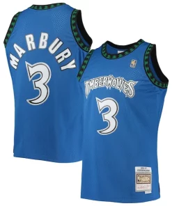 Stephon Marbury Minnesota Timberwolves 1996/97 Hardwood Classics Swingman Sophistiqué Jersey Blue