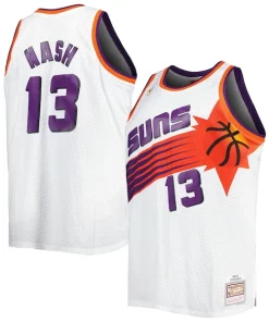 Steve Nash Phoenix Haut de gamme Suns Big & Tall Hardwood Classics 1996/97 Swingman Jersey White/Black