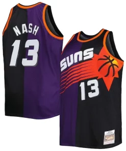 Steve Nash Phoenix Suns Big & Tall Hardwood Classics 1996/97 Split Swingman Vibrant Jersey Purple/Black