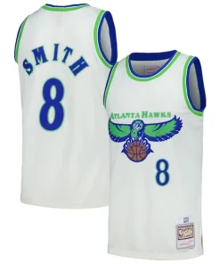 Steve Smith Éclatant Atlanta Hawks Chainstitch Swingman Jersey Cream