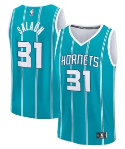 Tidjane Salaun Charlotte Hornets 2024 NBA Draft Fast Unique Break Player Jersey Icon Edition Teal