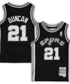 Tim Duncan Confortable San Antonio Spurs Preschool 1998/99 Hardwood Classics Throwback Team Jersey Black