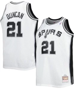 Tim Duncan San Antonio Spurs Big & Tall Captivant Hardwood Classics 1998/99 Swingman Jersey White/Black