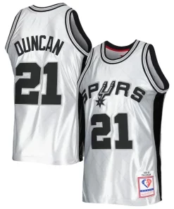 Tim Duncan San Antonio Unique Spurs 1998/99 Hardwood Classics 75th Anniversary Swingman Jersey Platinum