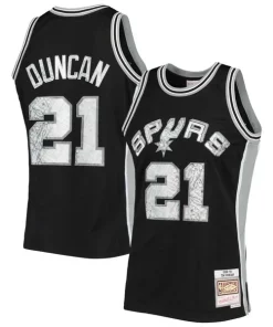 Tim Duncan San Haut de gamme Antonio Spurs 1998/99 Hardwood Classics NBA 75th Anniversary Diamond Swingman Jersey Black