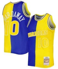 Tim Notable Hardaway Golden State Warriors Hardwood Classics 1990/91 Split Swingman Jersey Royal/Gold