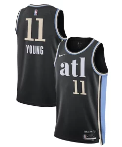 Trae Young Atlanta Hawks Personalisable Nike Unisex 2023/24 Swingman Jersey Black City Edition