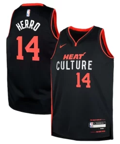 Tyler Herro Miami Heat Vibrant Nike Youth Swingman Replica Jersey City Edition Black