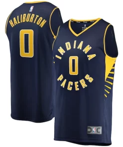 Tyrese Haliburton Indiana Pacers Fast Exquisite Break Replica Jersey Icon Edition Navy