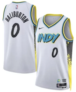Tyrese Haliburton Indiana Pacers Nike Unisex 2024/25 Swingman Player Jersey City Edition White Confortable