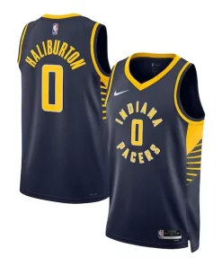 Tyrese Haliburton Indiana Pacers Nike Unisex Swingman Jersey Icon Incontournable Edition Navy