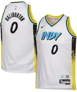 Tyrese Haliburton Indiana Pacers Nike Youth 2024/25 Swingman Player Jersey City Edition Notable White