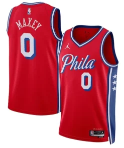 Tyrese Maxey Admirable Philadelphia 76ers Jordan Brand Unisex Swingman Jersey Statement Edition Red
