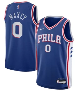 Tyrese Maxey Exceptionnel Philadelphia 76ers Nike Youth Swingman Jersey Icon Edition Royal