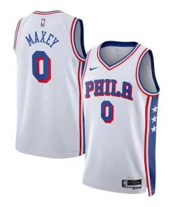 Tyrese Maxey Philadelphia 76ers Nike Moderne Unisex Swingman Jersey Association Edition White