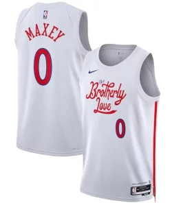 Tyrese Maxey Philadelphia 76ers Nike Vibrant Unisex 2022/23 Swingman Jersey City Edition White