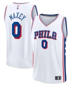 Tyrese Maxey Philadelphia 76ers Youth Fast Break Replica Player Jersey Association Edition White Authentique