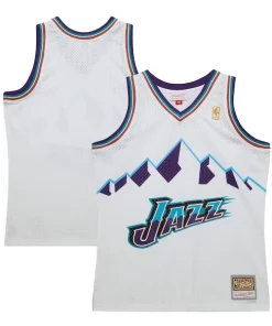 Utah Jazz 1996 97 Hardwood Classics Swingman Jersey Captivant White