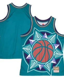 Utah Jazz Hardwood Classics Blown Out Gracieux Fashion Jersey Turquoise