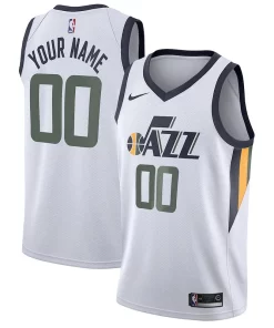 Utah Jazz Nike Swingman Custom Jersey Association Edition White Superbe