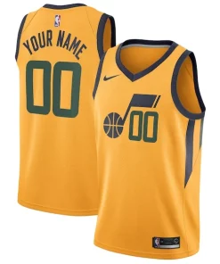 Utah Jazz Nike Swingman Distingué Custom Jersey Statement Edition Gold