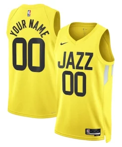 Utah Jazz Nike Unisex Swingman Custom Jersey Élégant Gold Icon Edition