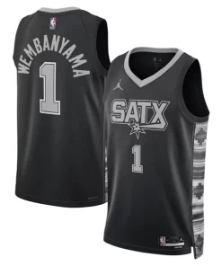 Victor Wembanyama San Antonio Spurs Jordan Brand Unisex Swingman Jersey Statement Edition Black Incontournable