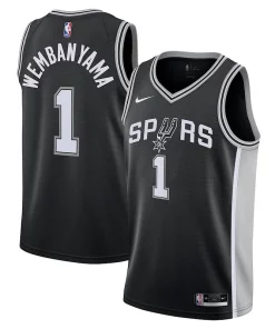 Victor Wembanyama San Antonio Spurs Nike Youth 2023 NBA Confortable Draft First Round Pick Swingman Jersey Icon Edition Black