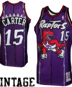 Vince Carter Toronto Raptors 1998/99 Distingué Throwback Authentic Jersey Purple