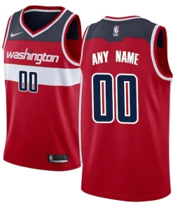 Washington Wizards Nike Luxueux Swingman Custom Jersey Red Icon Edition