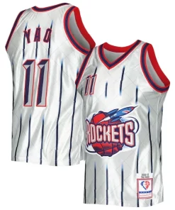 Yao Dashing Ming Houston Rockets 2002/03 Hardwood Classics 75th Anniversary Swingman Jersey Platinum