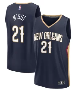 Yves Missi New Orleans Pelicans 2024 NBA Draft Fast Vibrant Break Player Jersey Icon Edition Navy