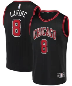 Zach LaVine Chicago Bulls Fast Break Team Replica Authentique Jersey Black Statement Edition